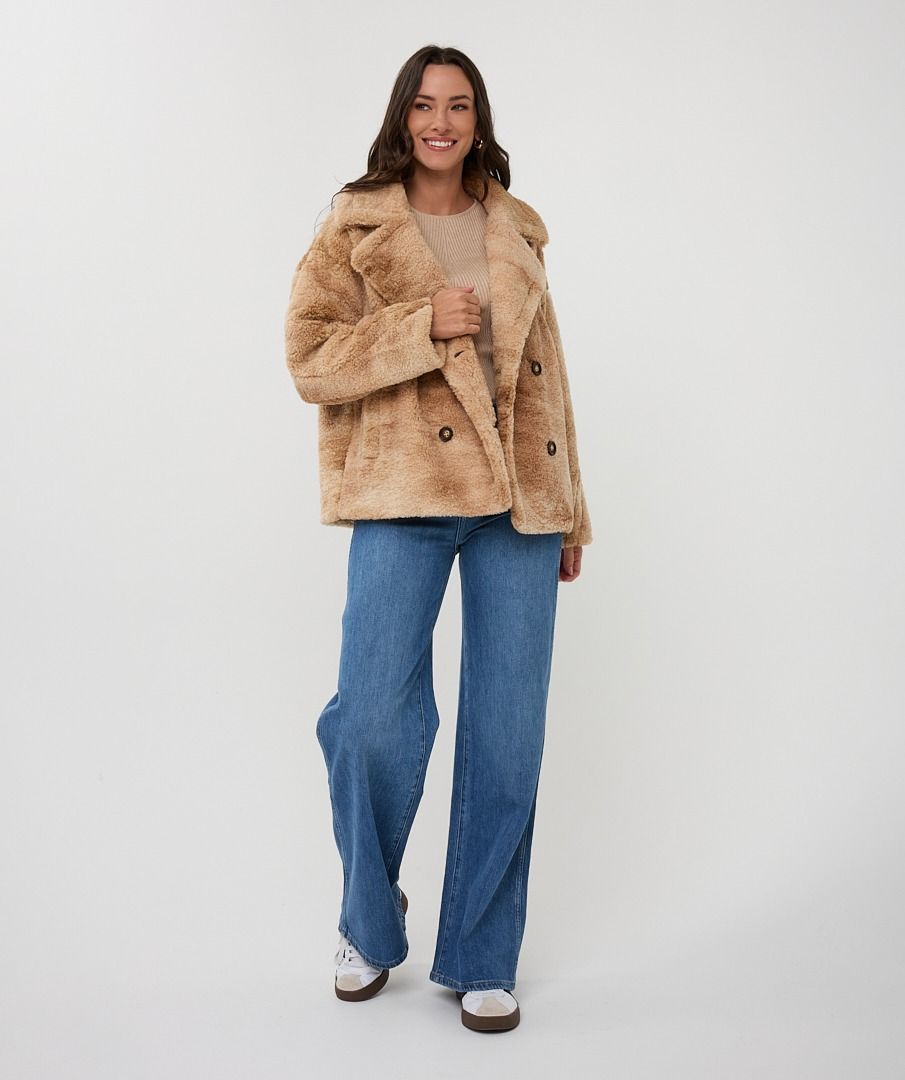 JACKET MELANGE DOUBLE BREASTED SHORT