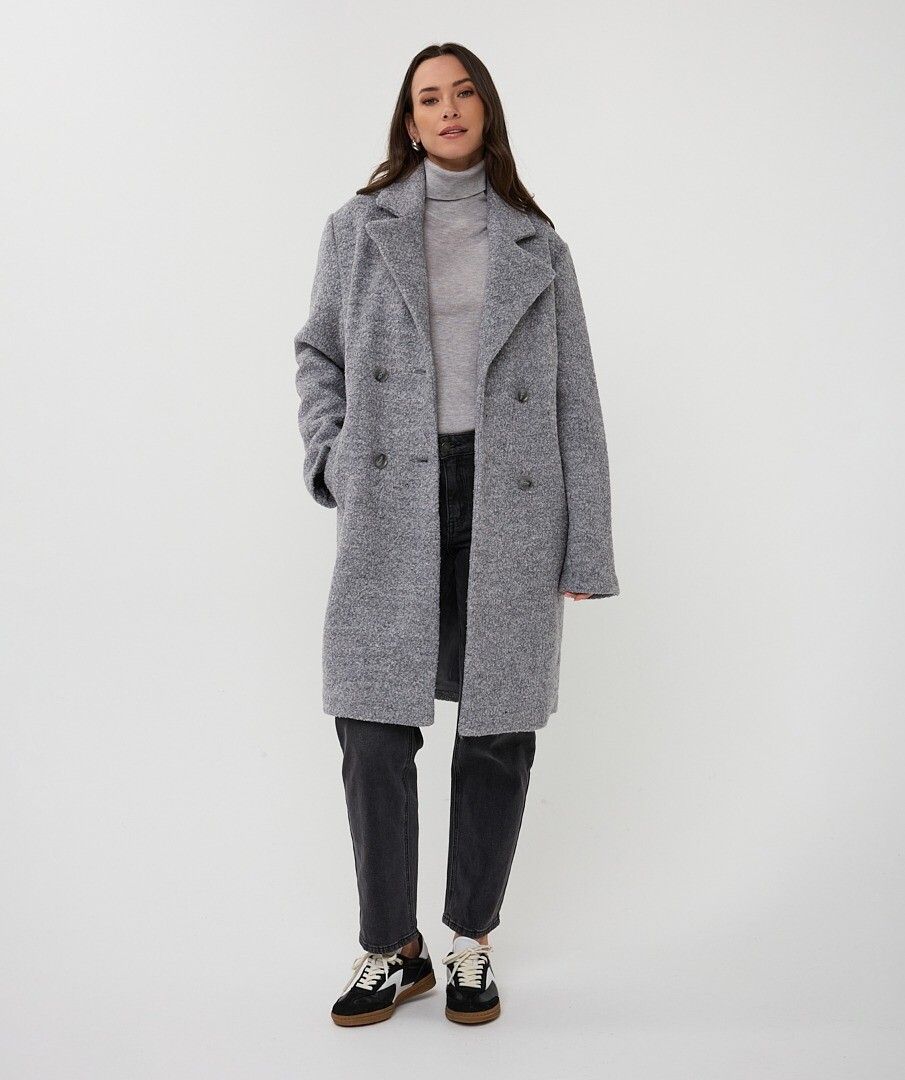 MANTEAU CROISÉ BOUCLÉ
