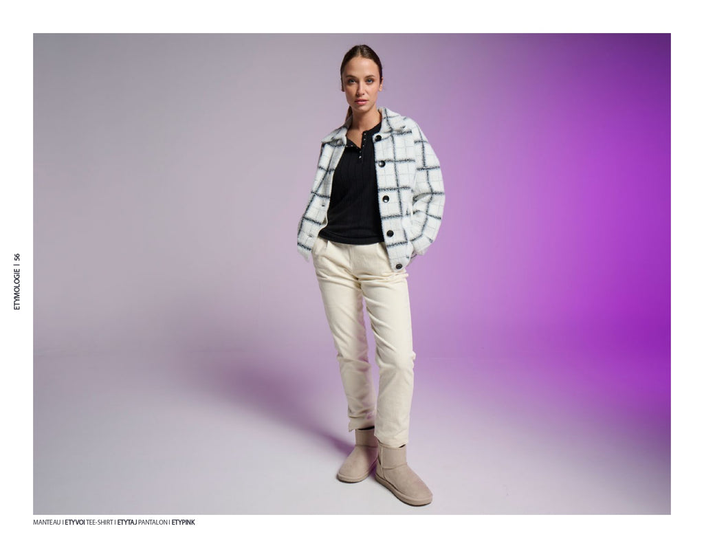 Veste à carreaux boutonnée souple