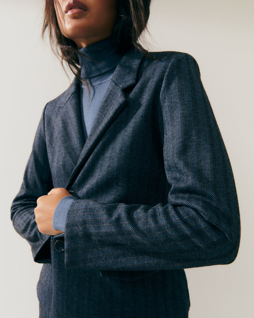 Blazer femme en maille à imprimé rayé