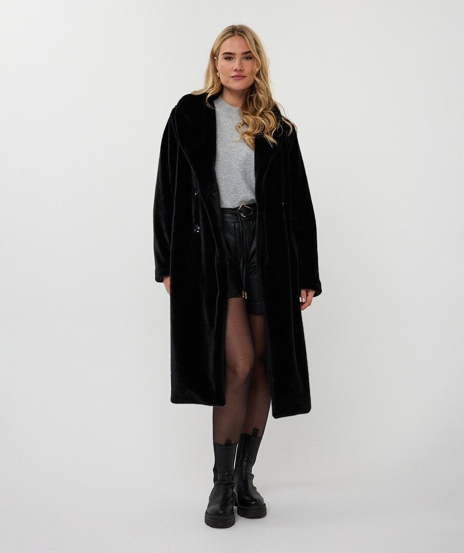 Manteau mi long col tailleur