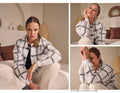 Veste à carreaux boutonnée souple