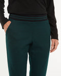 Pantalon droit à carreaux avec taille élastique
