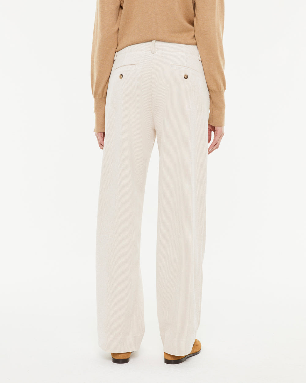 Pantalon en velours côtelé pour femme avec poches latérales