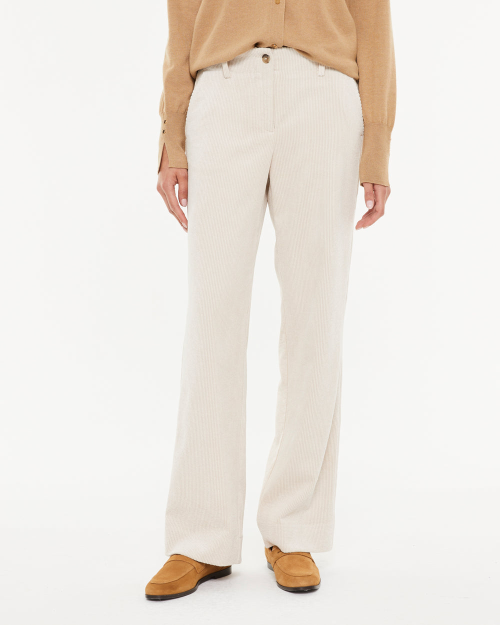 Pantalon en velours côtelé pour femme avec poches latérales