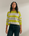 Sa Pull col rond imprimé rayé pour femme